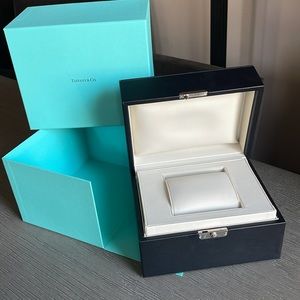 Tiffany & Co Watch or Bracelet Storage Box in Blue Leather AUTHENTIC